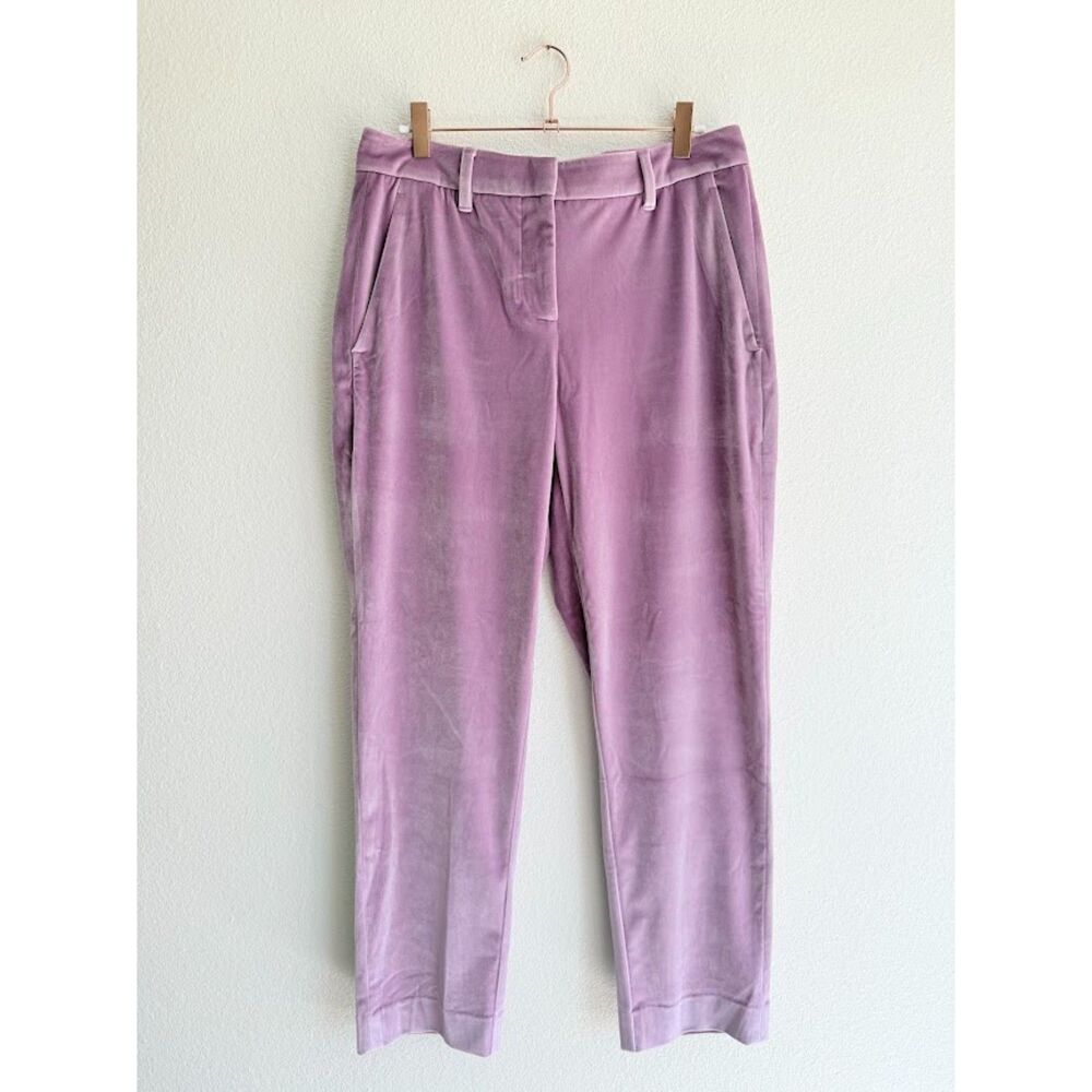 Wildfang The Empower Velvet Slim Crop Pant in Mod Mauve Lavender Purple size 8